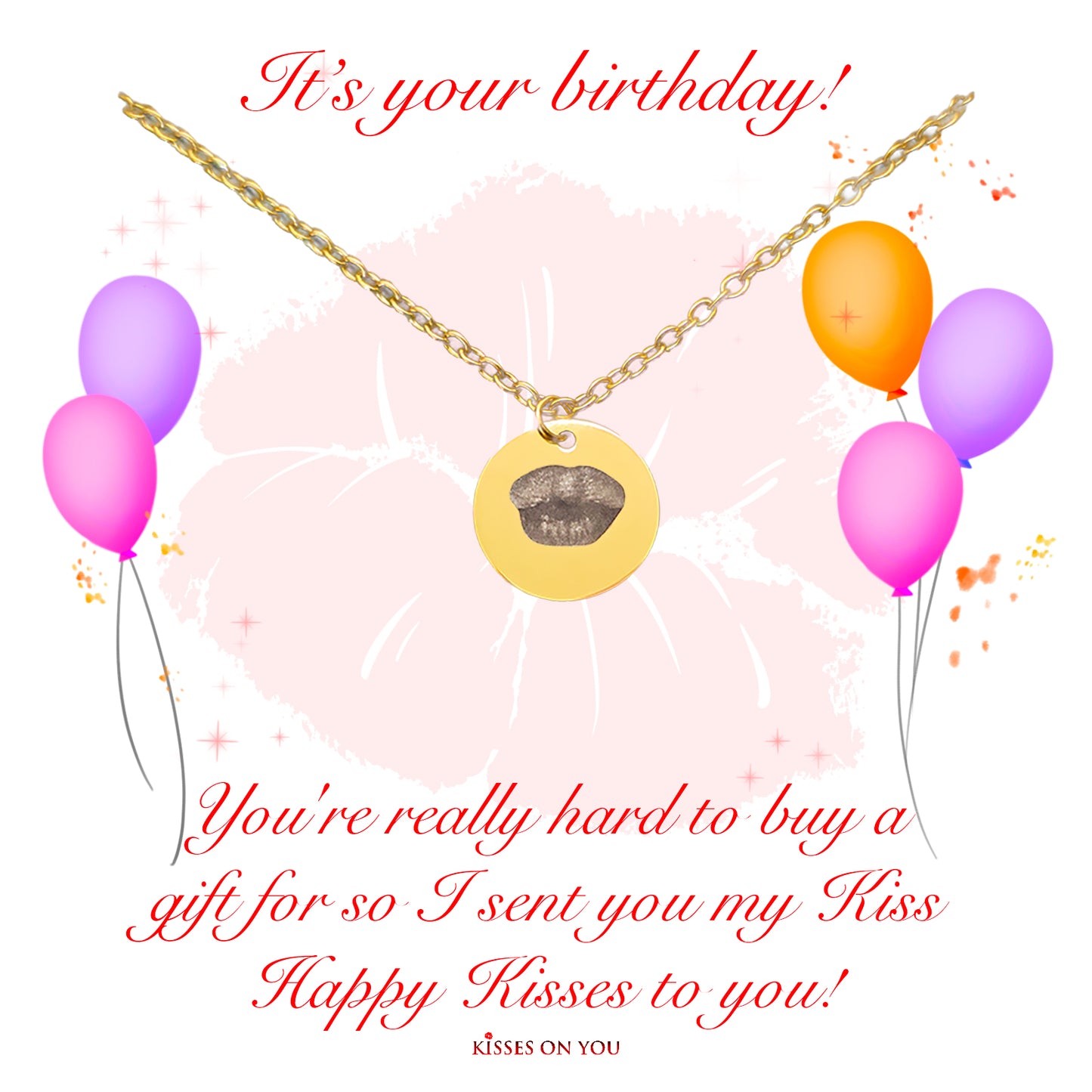 personalise your kisses birthday 14k gold o-chain pendant