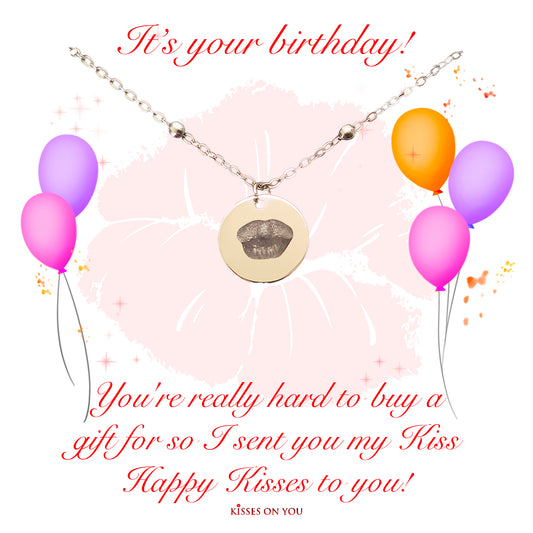 personalise your kisses birthday stainless steel beaded chain pendant