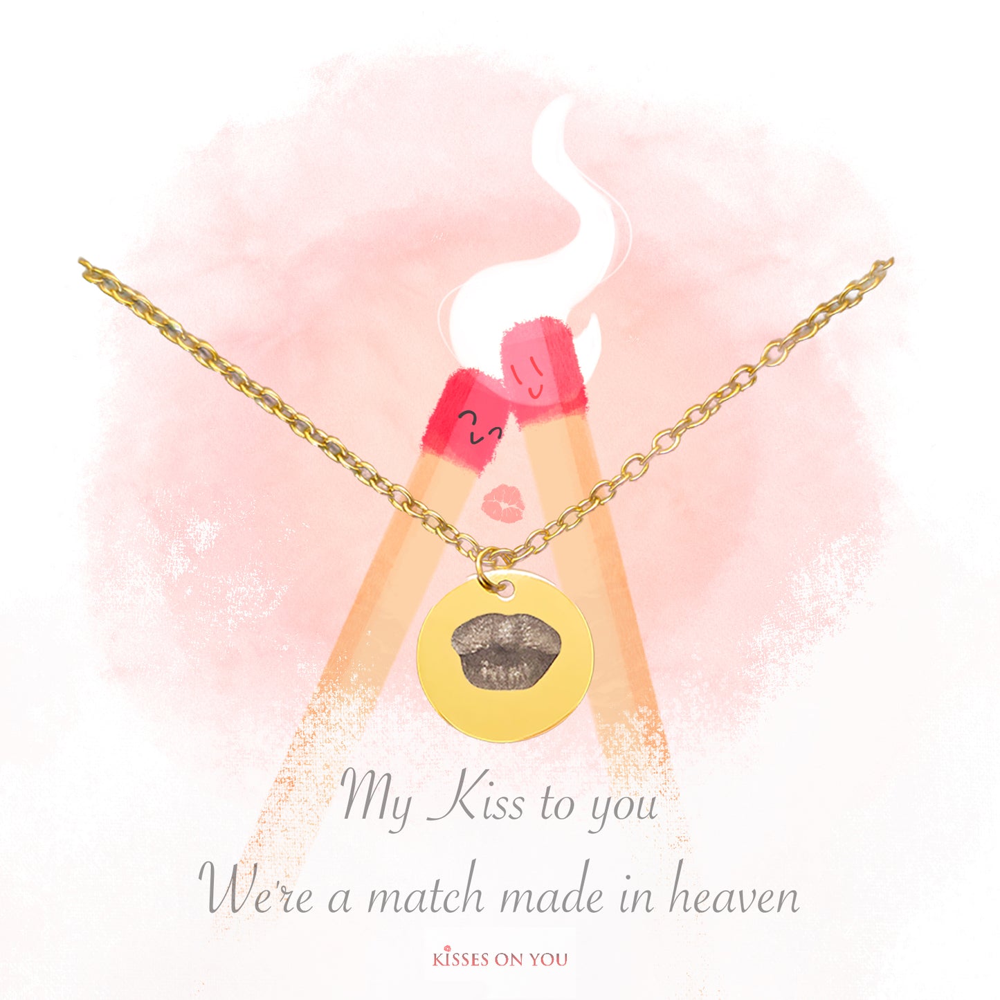 personalise your kisses love 14k gold o-chain pendant