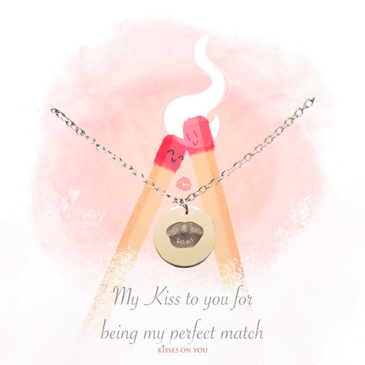 personalise your kisses match stainless steel o-chain pendant