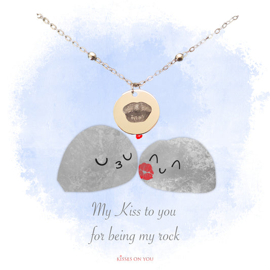 personalise your kisses rock stainless steel beaded pendant