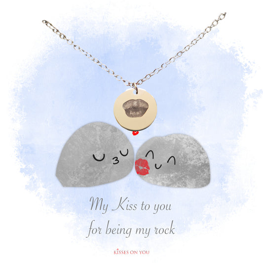 personalise your kisses rock stainless steel o-chain pendant