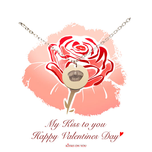 personalise your kisses rose stainless steel o-chain pendant