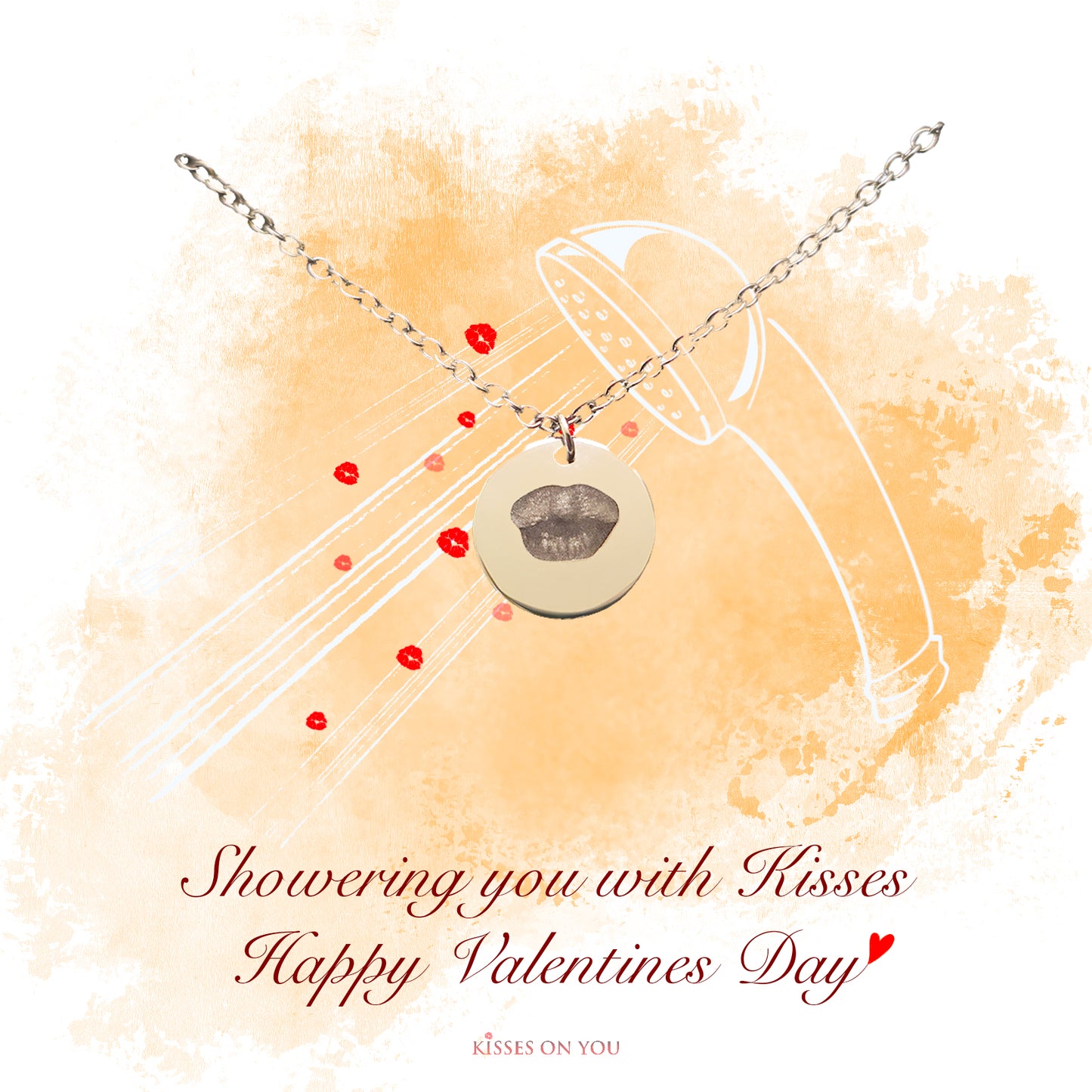 personalise your kisses shower stainless steel o-chain pendant