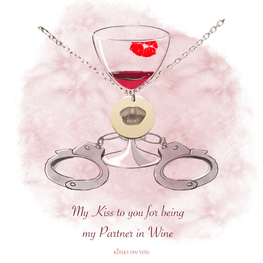 personalise your kisses partners wine stainless steel o-chain pendant